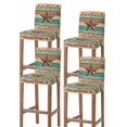 thumbnail image 1 of Western Texas Star Retro Bar Stool Covers Set of 4, Vintage Farmhouse Brown Teal Wooden Stretch Bar Chair Covers with Backs, Removable Pub Counter Height Chair Cover for Kitchen Dining Room Cafe, 1 of 7