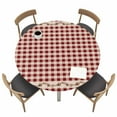 thumbnail image 1 of Western Texas Star Retro Fitted Tablecloth with Elastic Edged, Round Table Cloth for Dining Table, Country Vintage Red Beige Plaid Waterproof Oil Proof Table Cover for Indoor Outdoor 45"-54", 1 of 8