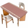 thumbnail image 1 of Western Texas Star Retro Table Cloths for 5 Foot Rectangle Tables, Country Vintage Red Beige Plaid Patio Waterproof Elastic Fitted Tablecloths, Washable Rectangular Table Cover for Camping, 1 of 8