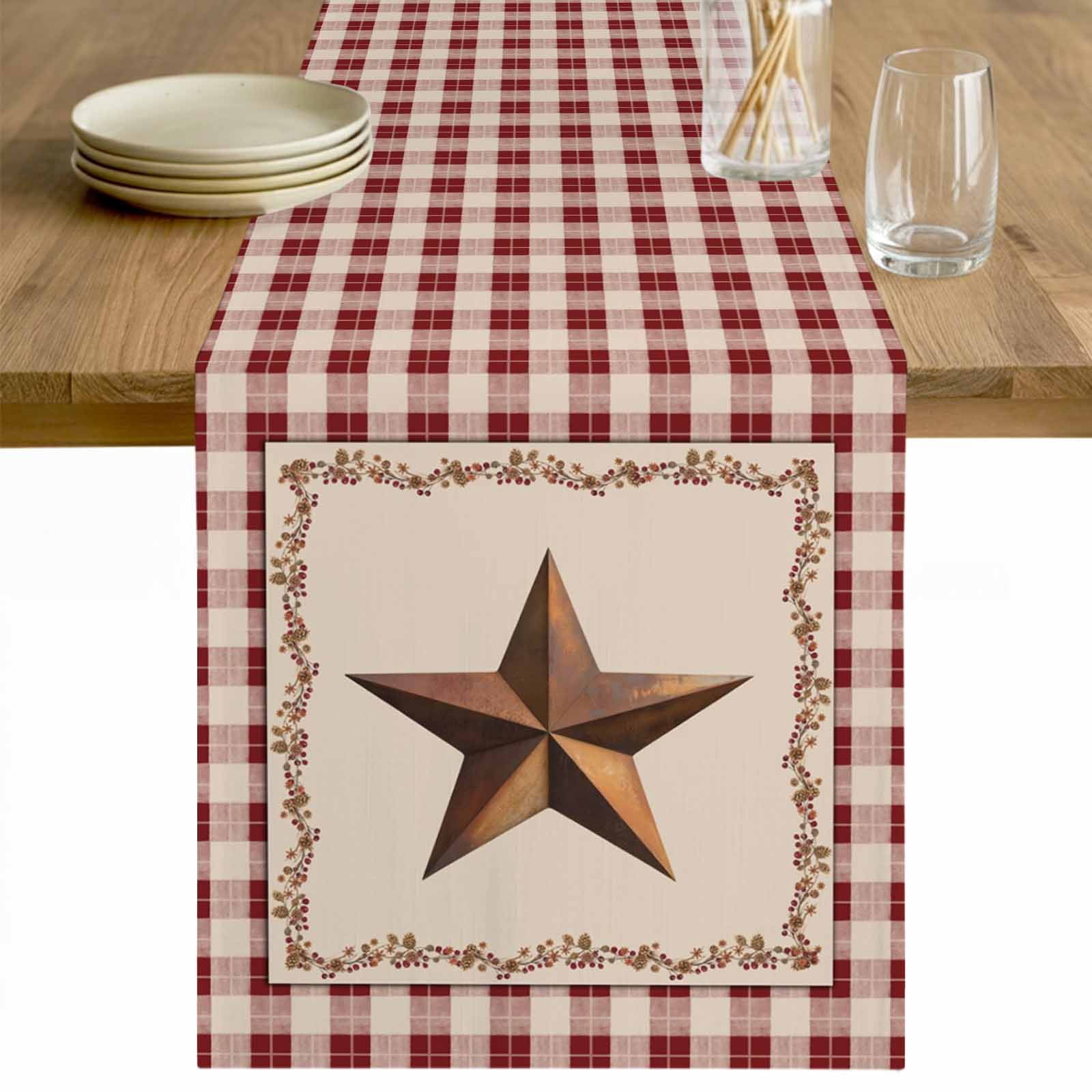 Western Rustic Table Runner Western Texas Star Retro Table Runner - 60 Inch Long Rustic Vintage ...