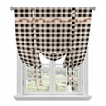 thumbnail image 1 of Western Texas Star Retro Tie Up Curtains for Windows, Balloon Window Shades, Country Vintage Black Beige Plaid Kitchen Window Treatments Roll Up Curtain for Basement/Nursery 52"x45", 1 of 8