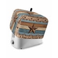 thumbnail image 1 of Western Texas Star Retro Toaster Cover 2 Slice, Small Kitchen Appliance Covers, Vintage Farmhouse Blue Brown Wood Grain Toaster Oven Cover with Loop, Bread Machine Cover Dust Cover Protection, 1 of 4