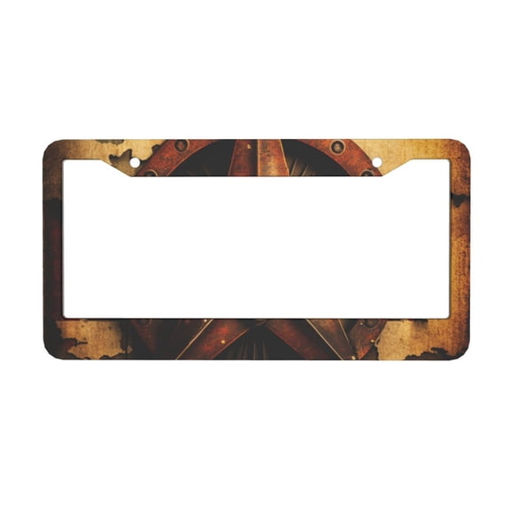 Western Texas Star Rustic Vintage Aluminum Car License Plate Frames Covers 2 PCS Automotive Exterior Accessories