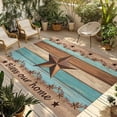 thumbnail image 1 of Western Texas Star Vintage Outdoor Rug for Patio/Deck/Porch, Non-Slip Large Area Rug 5 x 7 Ft, Retro Farmhouse Turquoise Brown Wood Indoor Outdoor Rugs Washable Area Rugs, Camping Rug Carpet Runner, 1 of 8