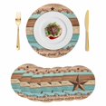 thumbnail image 1 of Western Texas Star Vintage Round 13 Inch Placemats Set of 6, Retro Farmhouse Turquoise Brown Wood HeatResistant Non Slip Place Mats for Dining Table, Wipeable Kitchen Table Mats for Housewarming, 1 of 9