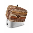 thumbnail image 1 of Western Texas Star Vintage Small Toaster Cover 2 Slice, Kitchen Appliance Covers, Farmhouse Brown Wood Grain Toaster Oven Cover with Loop, Bread Machine Cover Polyester Dust Cover Protection, 1 of 4