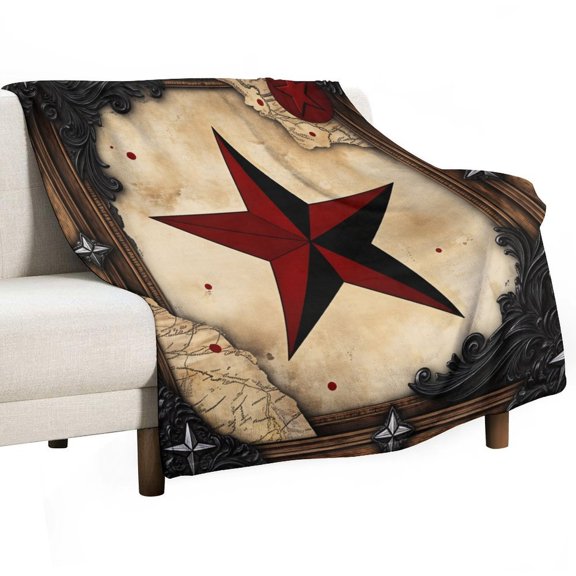 Western Texas Star Vintage Style Stars On Wood Panel Print Rustic (2)-2-2 Blanket for Bed Throw Blanket for Women, Men Super Soft Plush Blanket Throw, Print Blanket