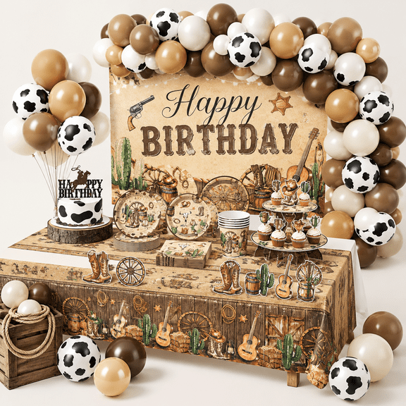 Western Theme 286-Piece Complete Party Supply Set for 25 Guests