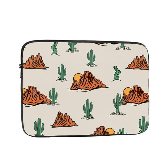 Western Theme Cactus Cowboy 17 inch Portable Laptop Sleeve Compatible with MacBook Air Notebook Computer Case for Men Women College School Students
