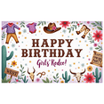 thumbnail image 1 of Western Theme Happy Birthday Banner Girls Rodeo Birthday Decoration Floral Design for Kids Party Outdoor Event Celebration, 1 of 6
