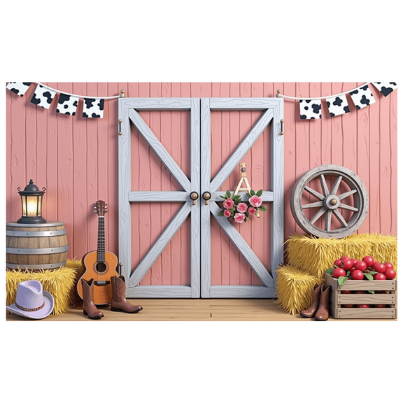 Western Theme Party Backdrop Country Decor Cowboy Props Farmhouse Decoration for Birthday Party Wedding Photo Shoot
