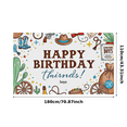 thumbnail image 1 of Western Themed Happy Birthday Banner for Boys Decorative Background with Cowboy Elements Party Supplies Photography Props Backdrop Decors, 1 of 7