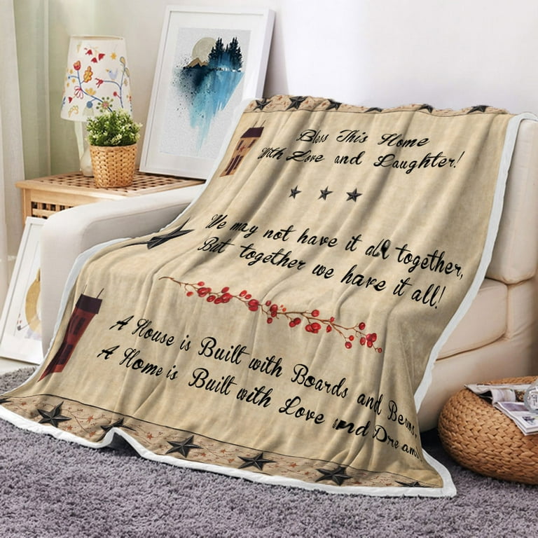 Western Throw Blanket Primitive Farmhouse Rustic Throw Blanket Western Texas Star Shower Curtains Country Throw Flannel Blankets for Couch Bed