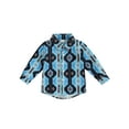 thumbnail image 1 of Western Toddler Baby Boys Button Down Shirts Cowboy Pattern Print Long Sleeve T-shirt Tops for Spring Autumn, 1 of 7