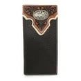 thumbnail image 1 of Western Tooled Genuine Leather Rodeo Men's Long Bifold Wallet in 2 colors, 1 of 4