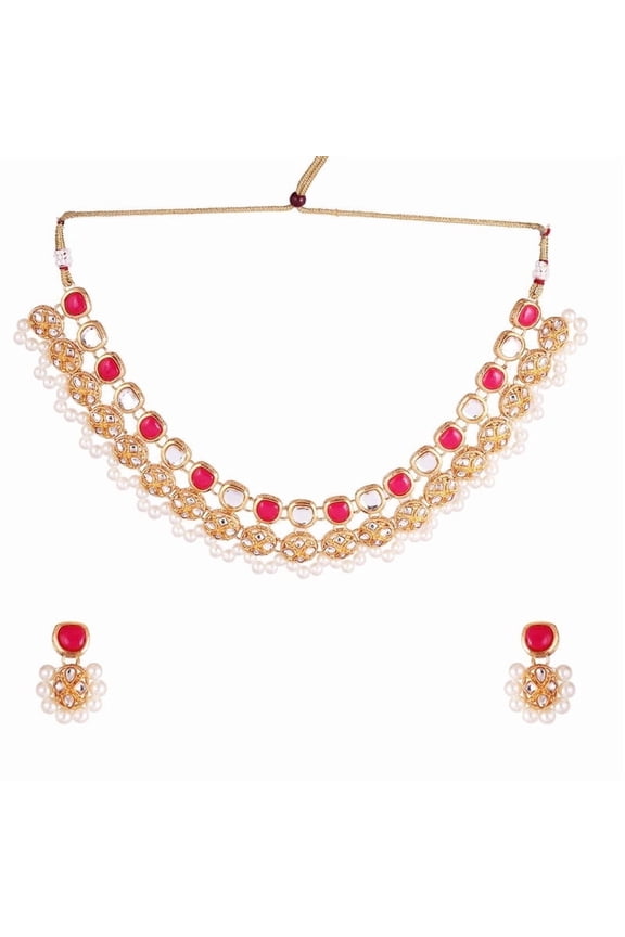 Western/Traditional Fashion Jewellery Set With Earring (KD Red)
