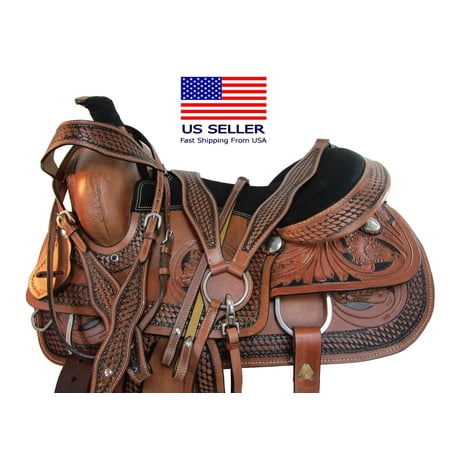 Orlov Hill Leather Western Trail Horse Saddle, Multicolor