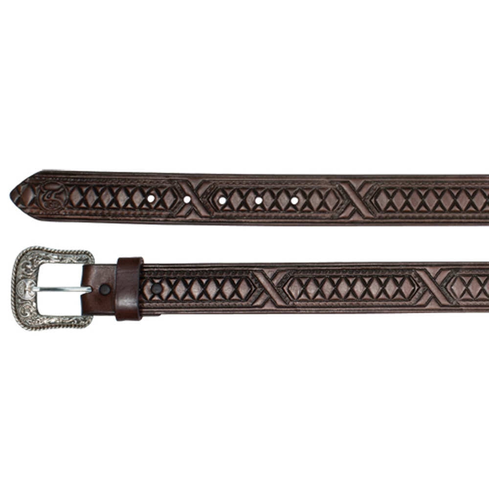 Western Roughy Western Trenditions Llc Mens Roughy Chocolate Diamond Belt 40 Brown ...