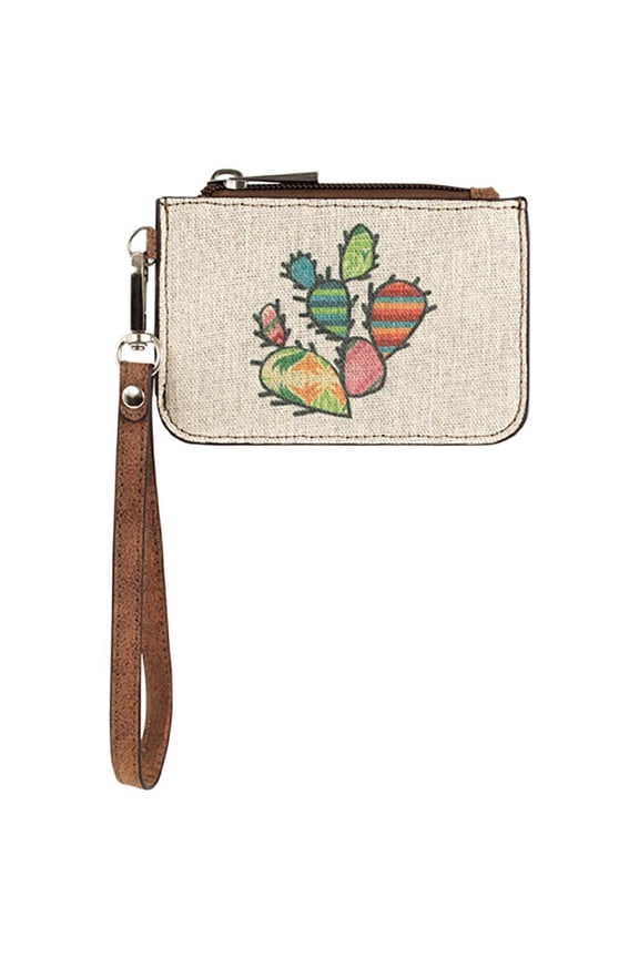 Western Trenditions Llc Womens Catchfly Cactus Canvas Card Wallet
