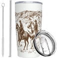 thumbnail image 1 of Western Tumbler with Lid and Straw, 1Set Stainless Cup Steel Insulated Water Bottle 20 Oz Travel Coffee Mug, 1 of 6