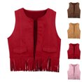 thumbnail image 1 of Western Vest for Girls Sleeveless Vest Cowgirl Kids Halloween Size 3-12 Years, 1 of 4
