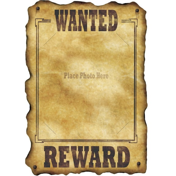 Western Wanted Sign (slotted to hold 8 x10 photo) Party Accessory (1 count)