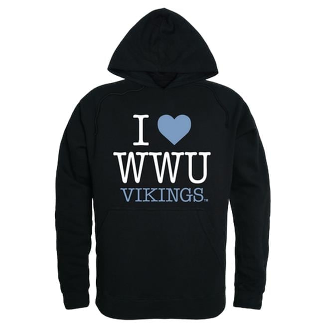 Western Washington University Mens I Love Hoodie Black Large Walmart
