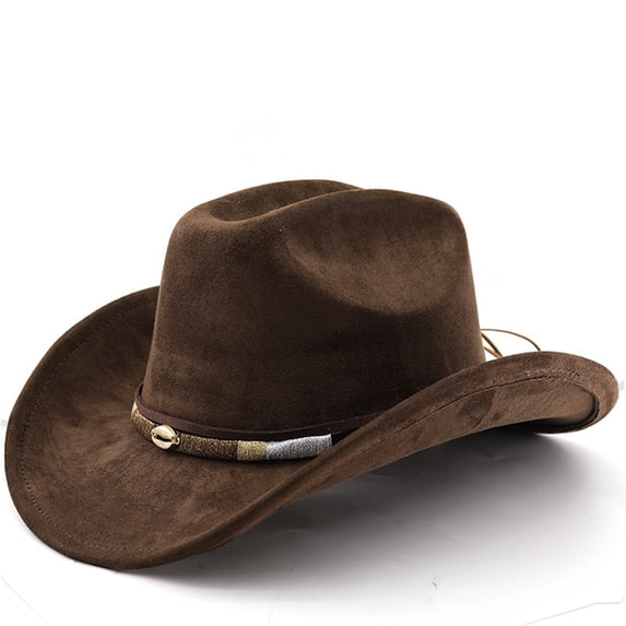 Western Western Cowboy Hat with Curved Brim for Outdoor Adventure Travel Riding Classic Western Style Craftsmanship for Everyday Use, Coffee