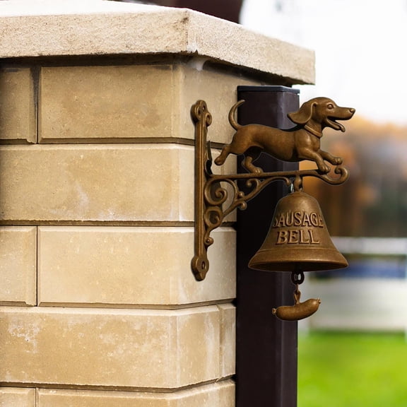 Western White Emblem Labrador Welcome Doorbell Functional Chime Vintage Resin Entry Bell For Front Porch Gate Man Cave Security Office Decor