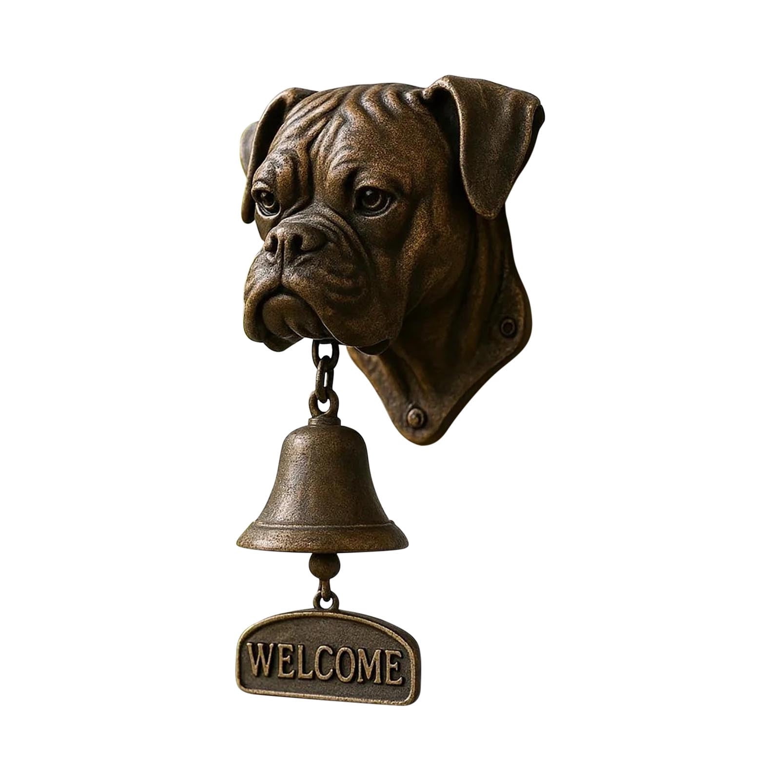 Western White Terrier Emblem Welcome Doorbell, Decorative Porch and Garden Chime with Antique Finish and Gentle Ring, Unique Door Ornament for Front Doors Home and Outdoor Spaces