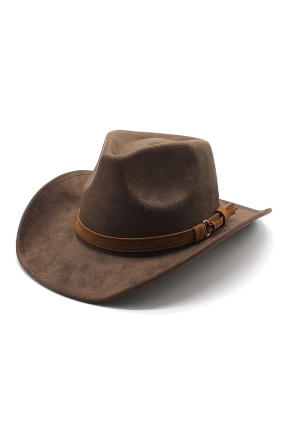 Western Wide Brim Wool Felt Hat for Men Women – Vintage Boho Cowboy Fedora Cap