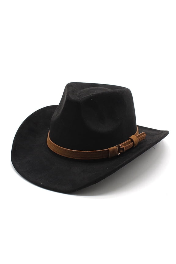 Western Wide Brim Wool Felt Hat for Men Women – Vintage Boho Cowboy Fedora Cap