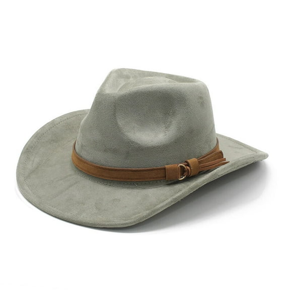 Western Wide Brim Wool Felt Hat for Men Women – Vintage Boho Cowboy Fedora Cap