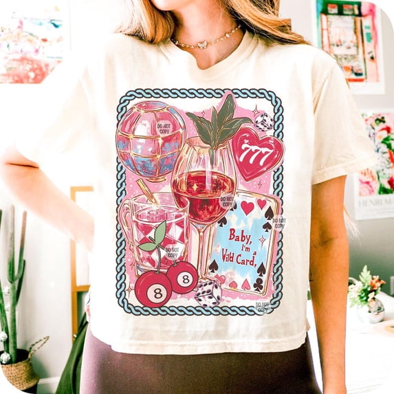 Western Wild Card T-Shirt, Retro Coquette Western Tee, Trendy Western Cherry Shirt, Country Cowgirl Graphic Tee