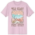 thumbnail image 1 of Western Wild Heart Free Spirit Crew Neck Short Sleeve Cradle Pink Women's T-shirt-Medium, 1 of 2