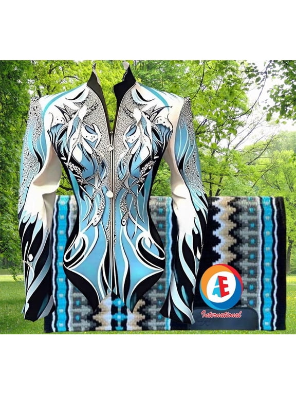 Western Women New Design Showmanship Jacket With Matching Pad, Horse Riding Jacket Custom Rodeo Queen, Western Pleasure Show Shirt