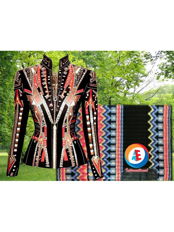 Western Women New Design Showmanship Jacket With Matching Pad, Horse Riding Jacket Custom Rodeo Queen, Western Pleasure Show Shirt