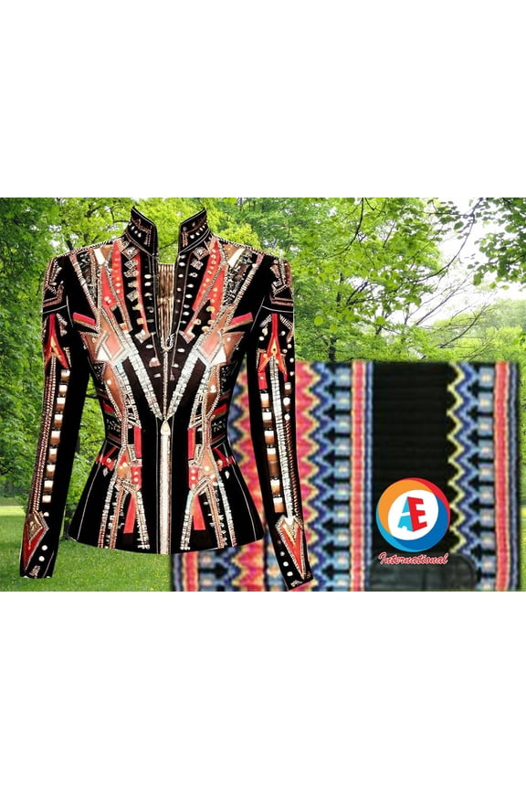 Western Women New Design Showmanship Jacket With Matching Pad, Horse Riding Jacket Custom Rodeo Queen, Western Pleasure Show Shirt
