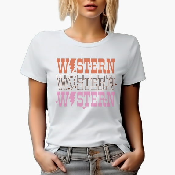 Western Word Art Merch Gift, White T-Shirt, 3XL