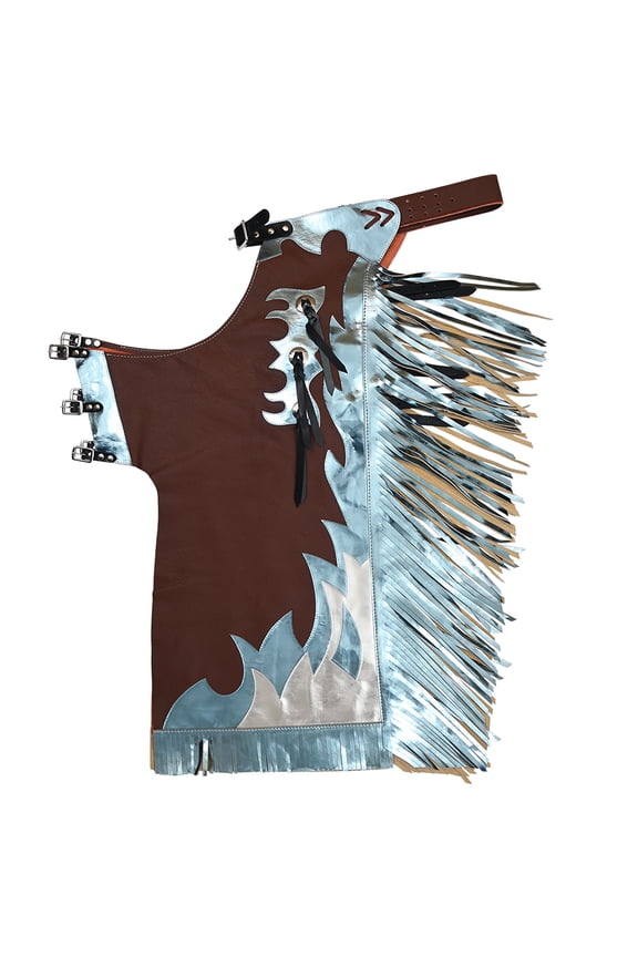 Western Youth Child Rodeo Bronc Bull Riding Show Genuine Leather Chaps
