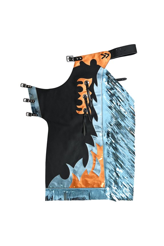 Western Youth Child Rodeo Bronc Bull Riding Show Genuine Leather Chaps