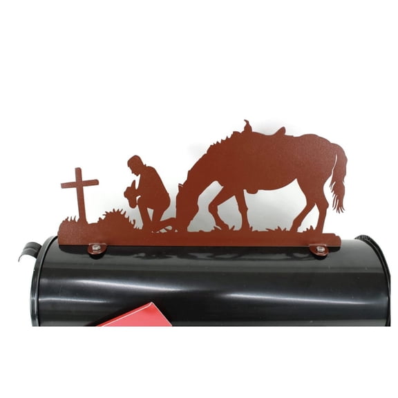 Western and Wildlife Metal Mailbox Topper Many Styles and Color Choices (Praying , Hammered Brown)