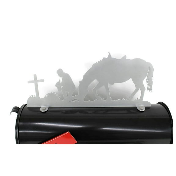Western and Wildlife Metal Mailbox Topper Many Styles and Color Choices (Praying , Silver)