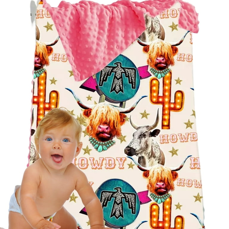 Western baby blanket Pink Bull Walmart