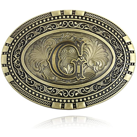Western cowboy belt buckle initials ABCDEF TO Z Men's novelty upgraded belt accessories