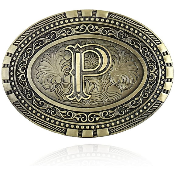 Western cowboy belt buckle initials ABCDEF TO Z Men's novelty upgraded belt accessories