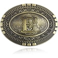 thumbnail image 1 of Western cowboy belt buckle initials ABCDEF TO Z Men's novelty upgraded belt accessories, 1 of 9