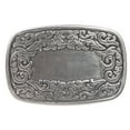 thumbnail image 1 of Western fancy Floral Scroll Designs Engraving Oval Silver Belt Buckle, 1 of 2
