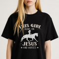 thumbnail image 1 of Western style Horseback Riding Graphic for Girls Inspirational Christian themed Casual Tee print T Shirt, 1 of 5