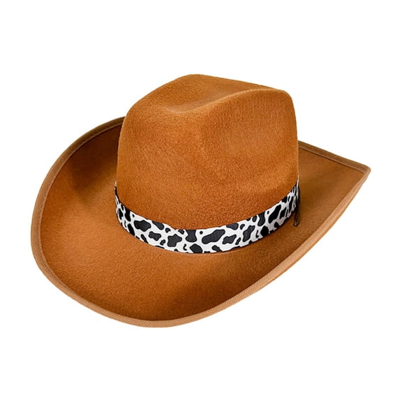 Western style denim hat Brown Trimmed Milk Ribbon Cowboy Hat Coffee Colored Western Cowboy Hat Black Dick Cowboy Hat For Outdoor Casual Wear